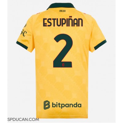 Zenski Nogometni Dres AC Milan Pervis Estupinan #2 Rezervni 2025-26 Kratak Rukav Zenski Nogometni Dres AC Milan Pervis Estupinan #2 Rezervni 2025-26 Kratak Rukav